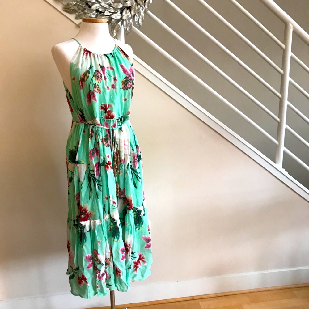 Farm Rio Serene Floral Maxi Dress Hibiscus M